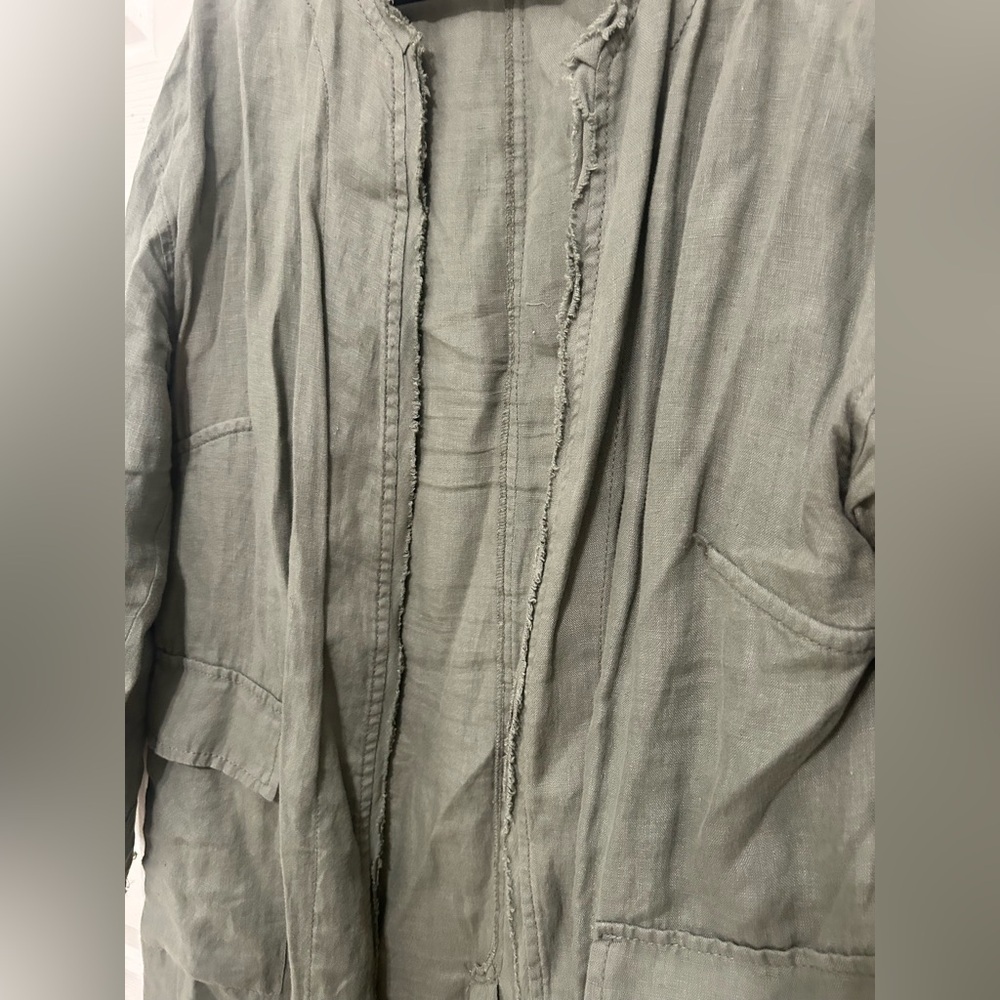 Zara Women's Olive Green Duster/Light Shacket - Picture 4 of 12